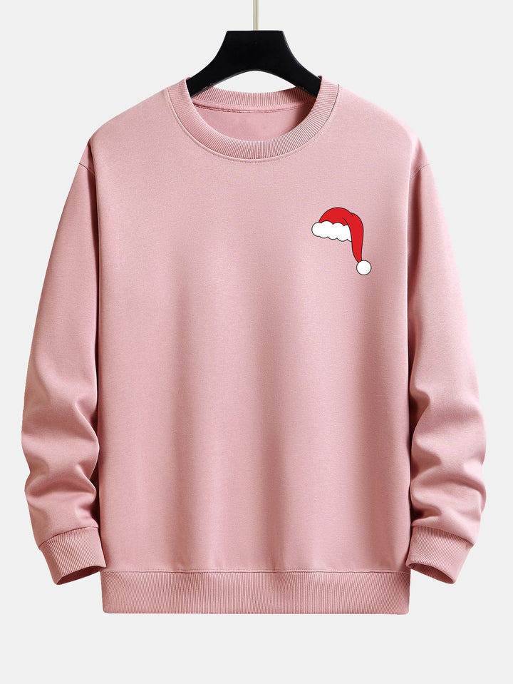 Santa Hat Print Relax Fit Sweatshirt