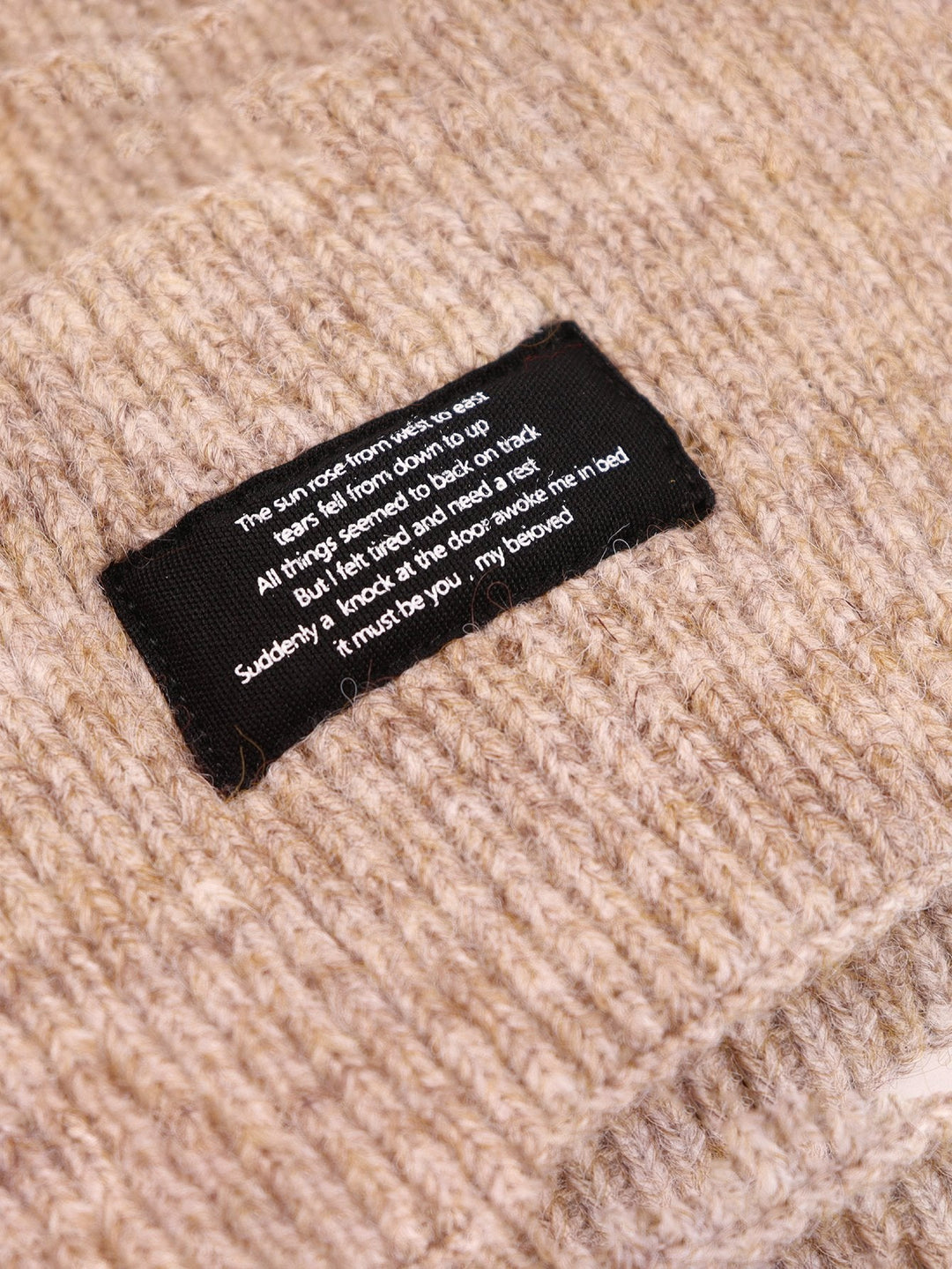 Casual Slogan Patch Knit Beanie Hat