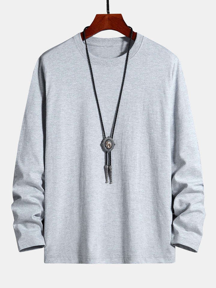 Basis Lange Mouwen Katoenen T-Shirt