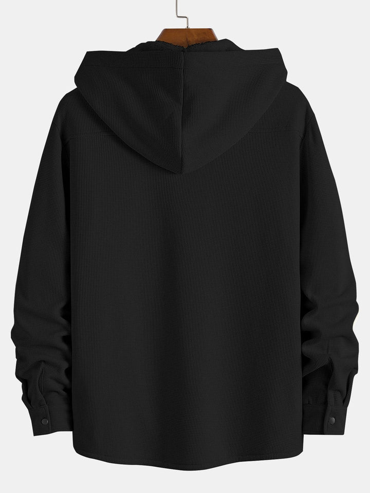 Waffle Hoody Fleece Lined Shirt