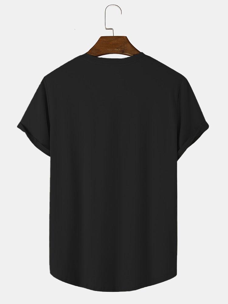 Solid Kleur Arc Hem T-Shirt