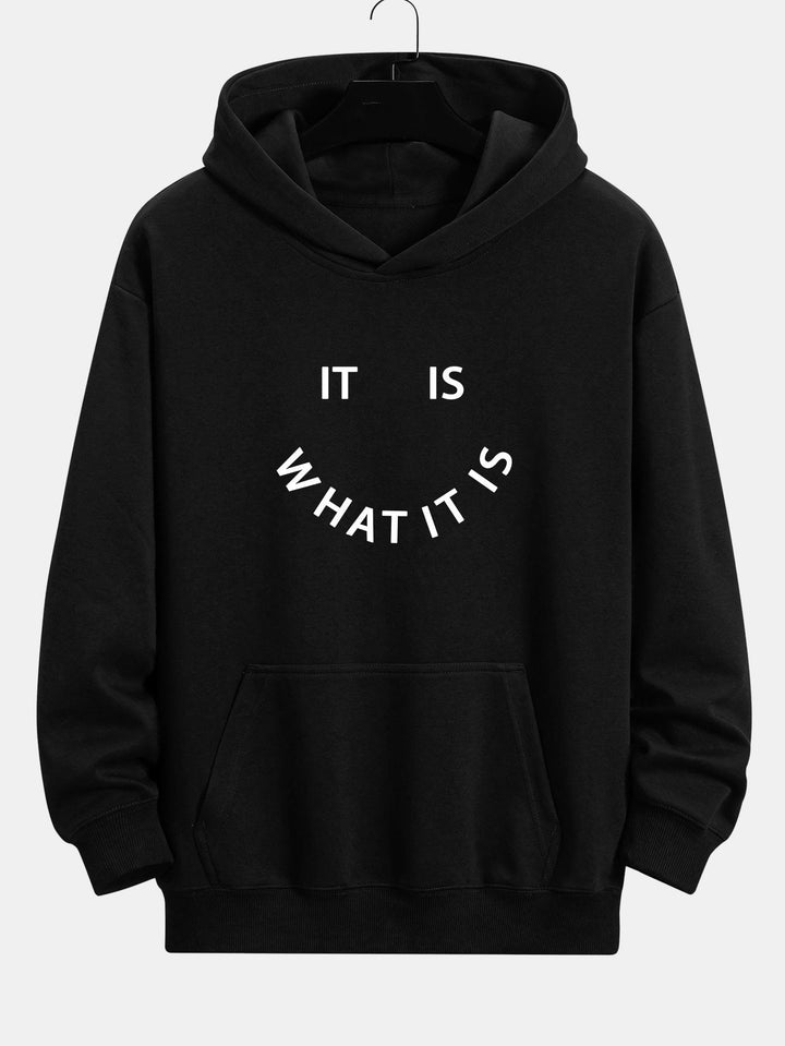 Het Is Wat Het Is Print Relax Fit Hoodie
