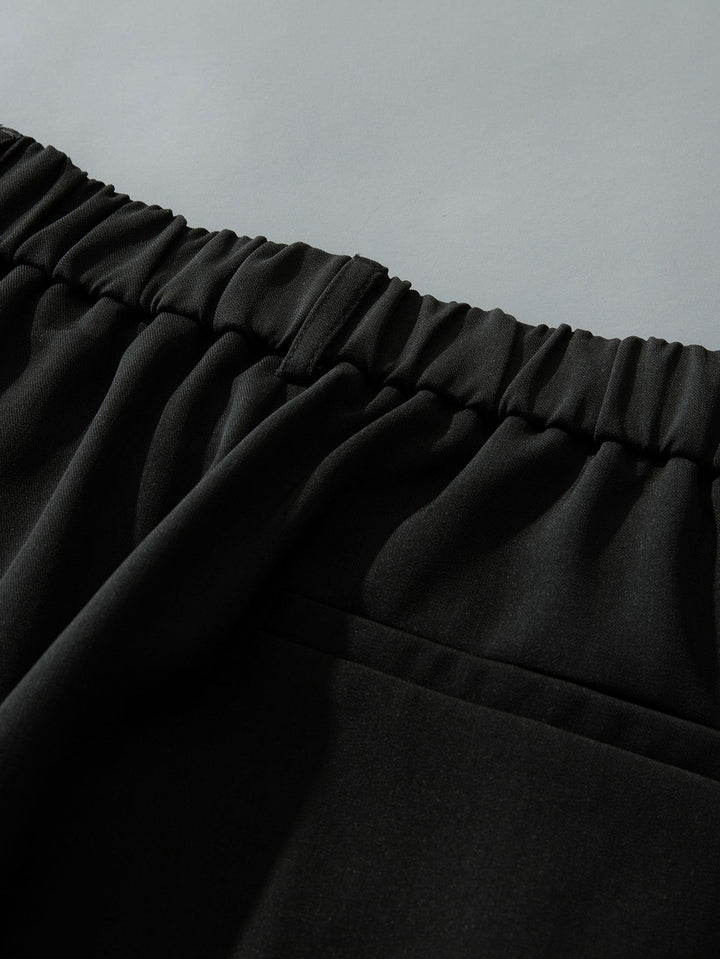 Relax Fit Elastische Taille Rechte Pijpen Broek