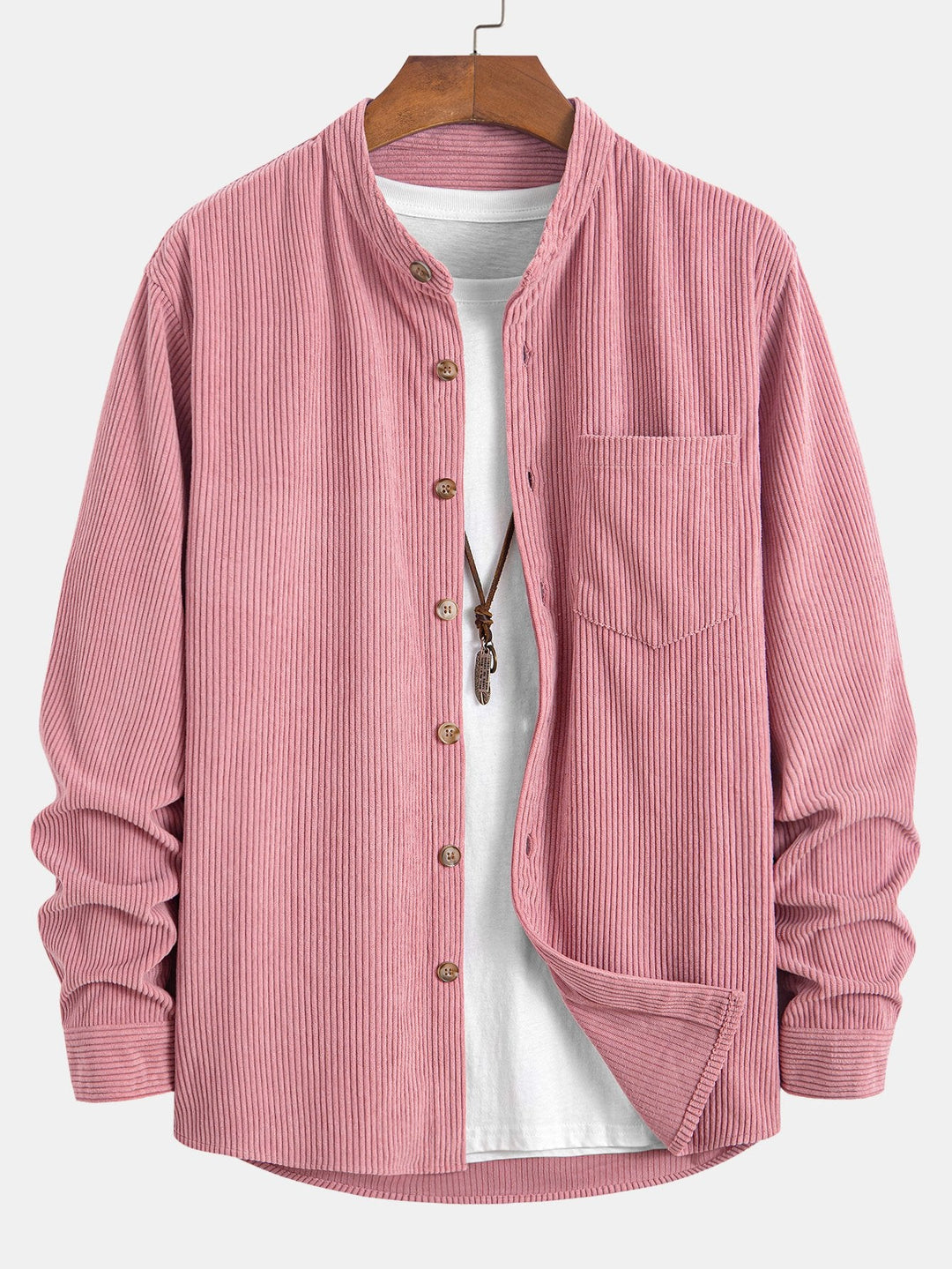 Corduroy Staande Kraag Shirt