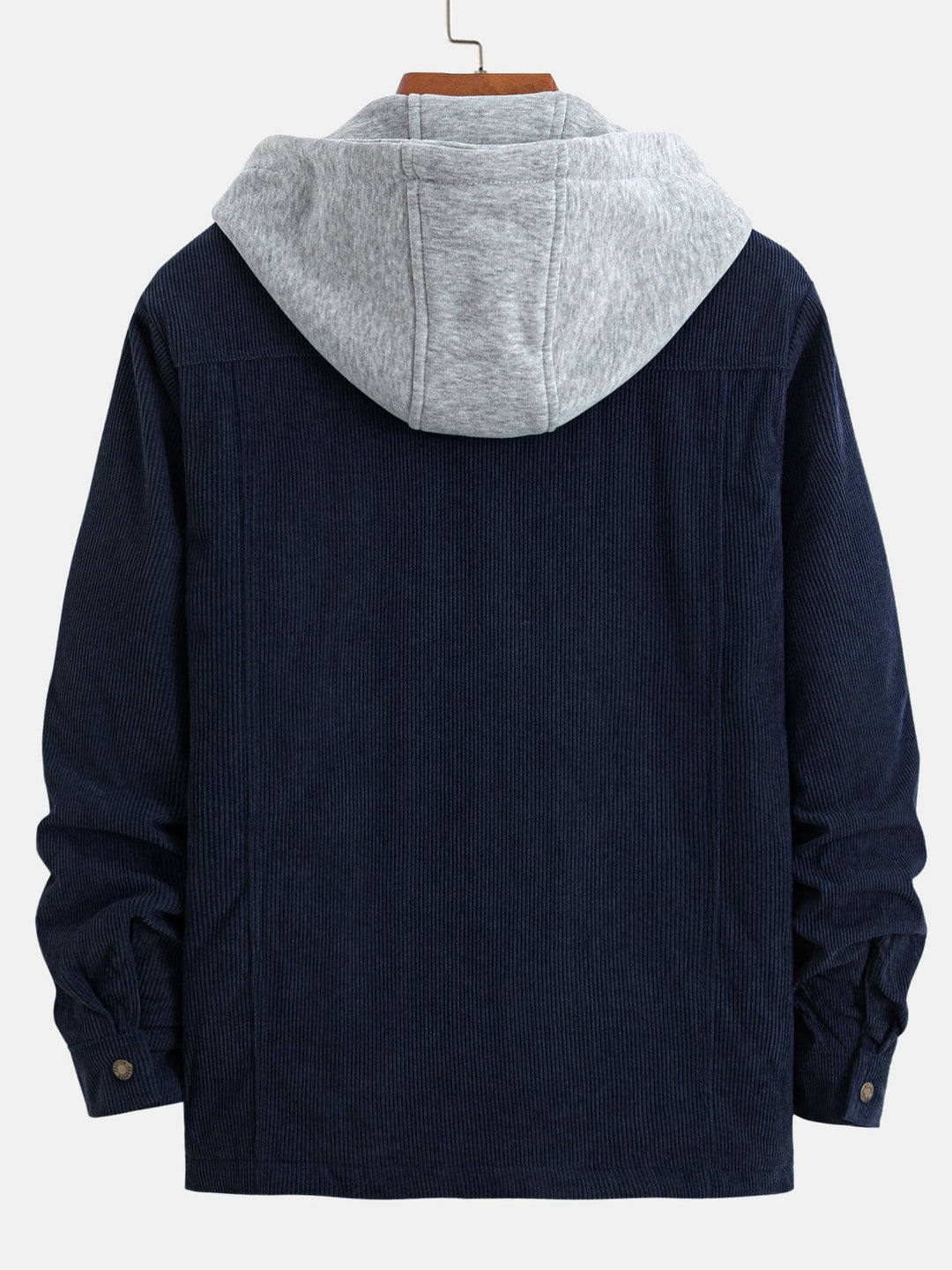 Gevoerde Corduroy Gewatteerde Jas met Kap