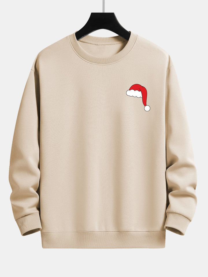 Santa Hat Print Relax Fit Sweatshirt