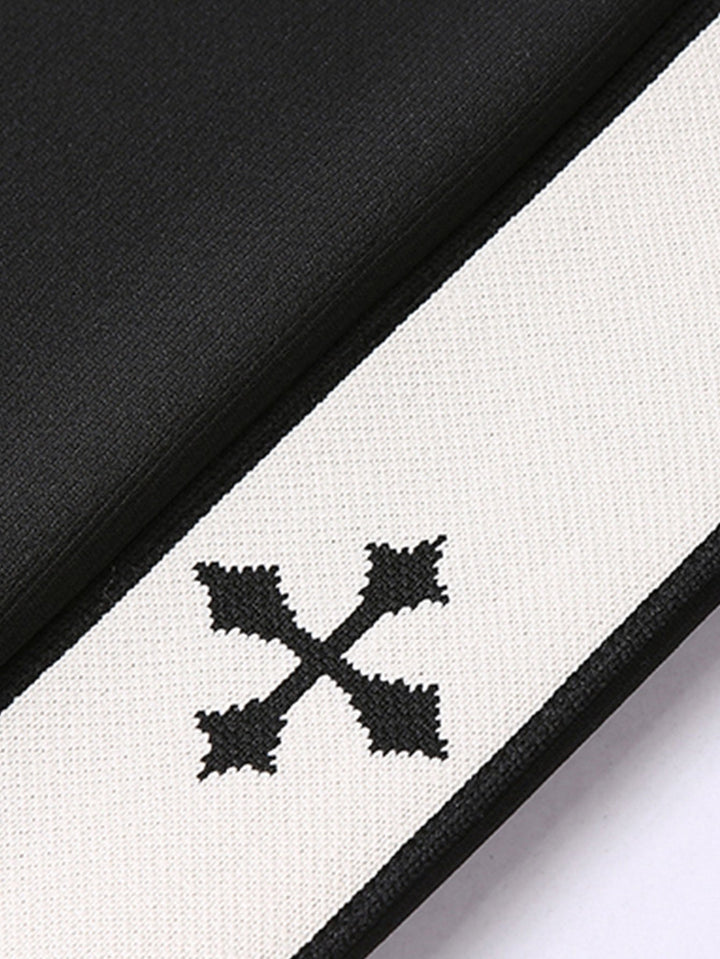 Relax Fit Cross Side Stripe Straight Leg Broek