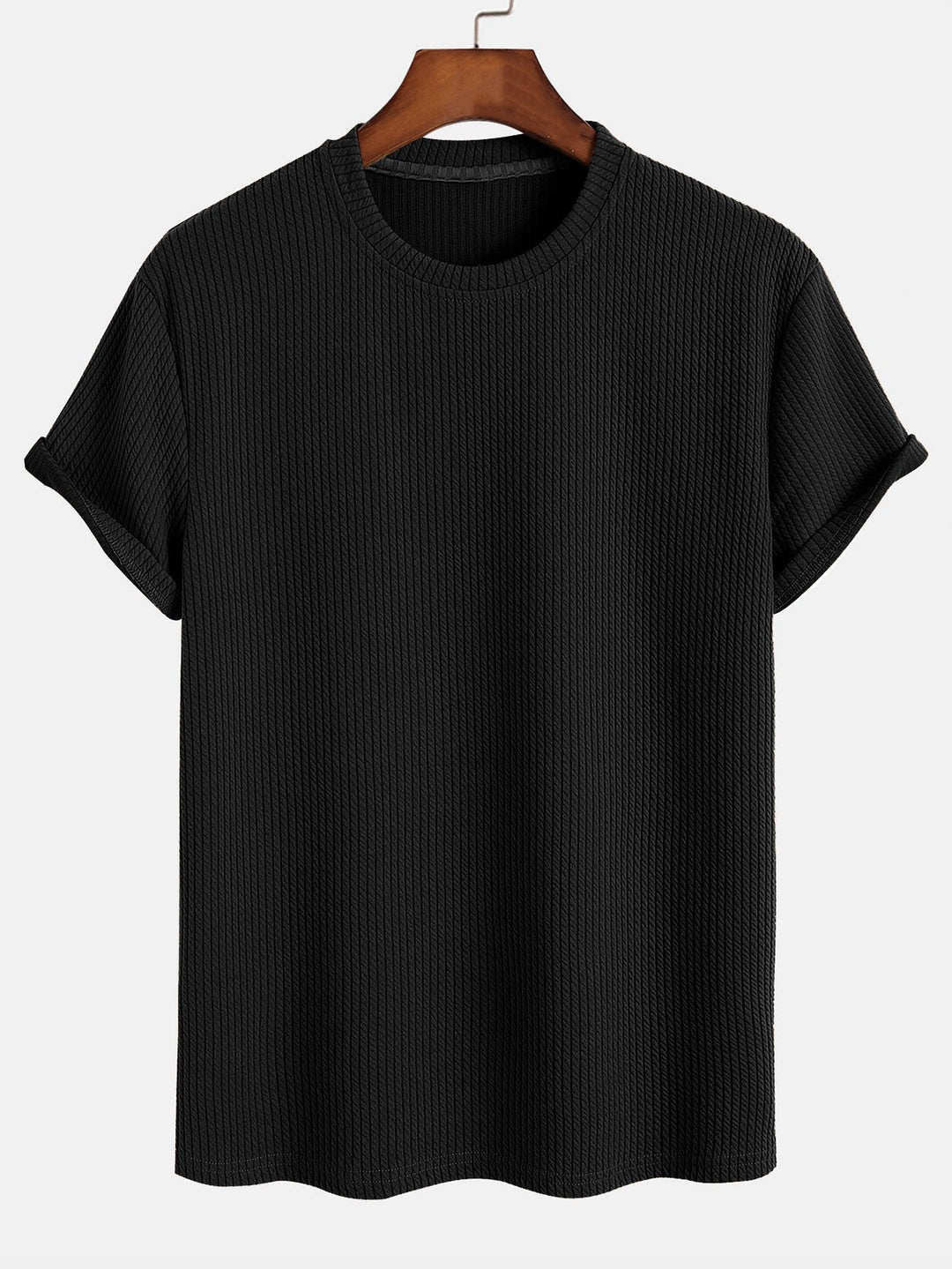 Muscle Fit Geribbelde T-Shirt