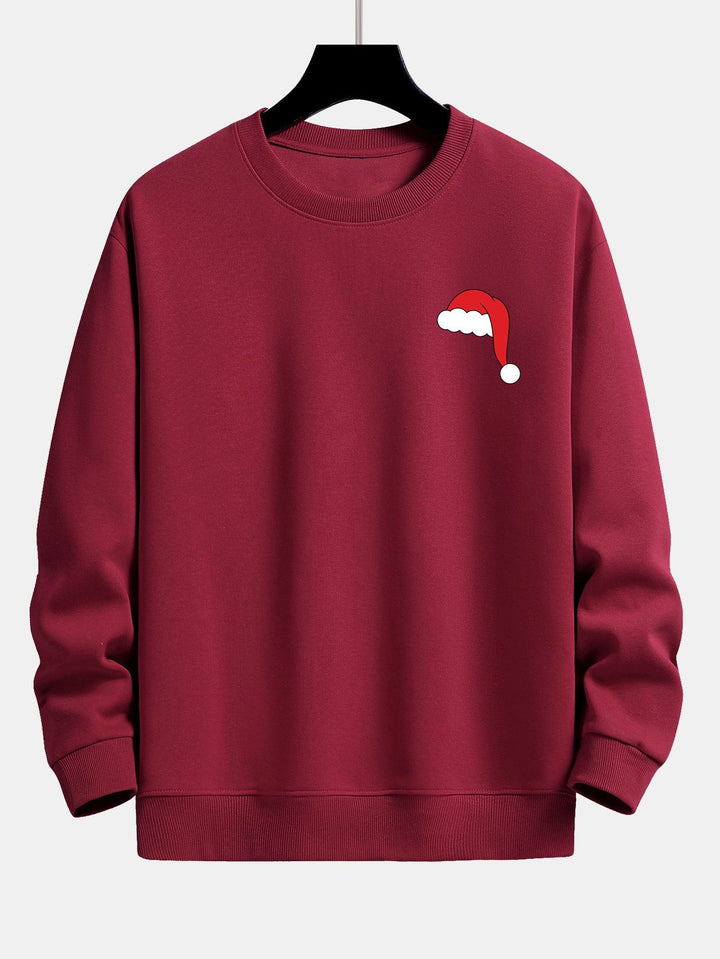 Santa Hat Print Relax Fit Sweatshirt