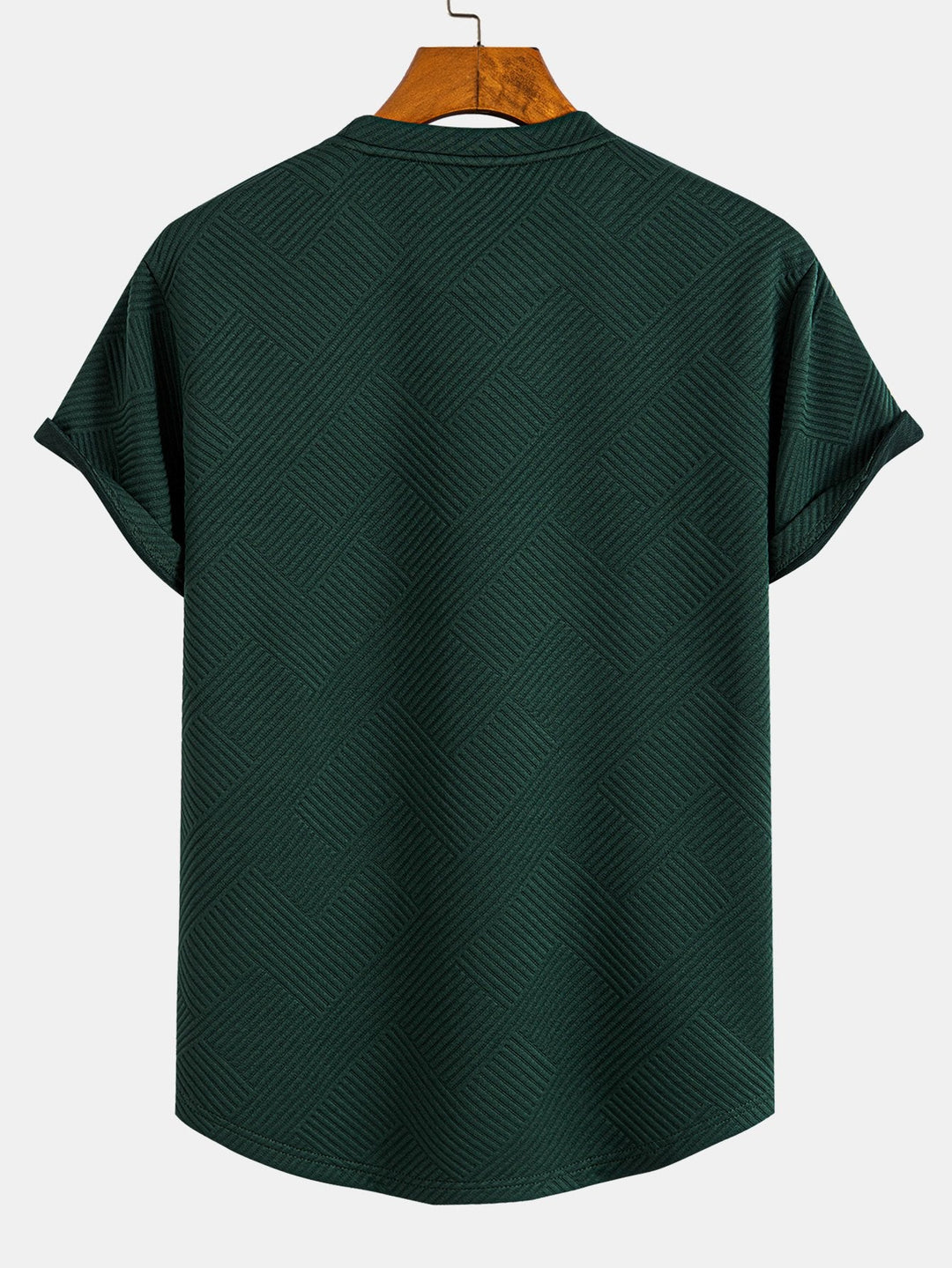 Korte Mouwen Streep Jacquard Boog Hem T-Shirt