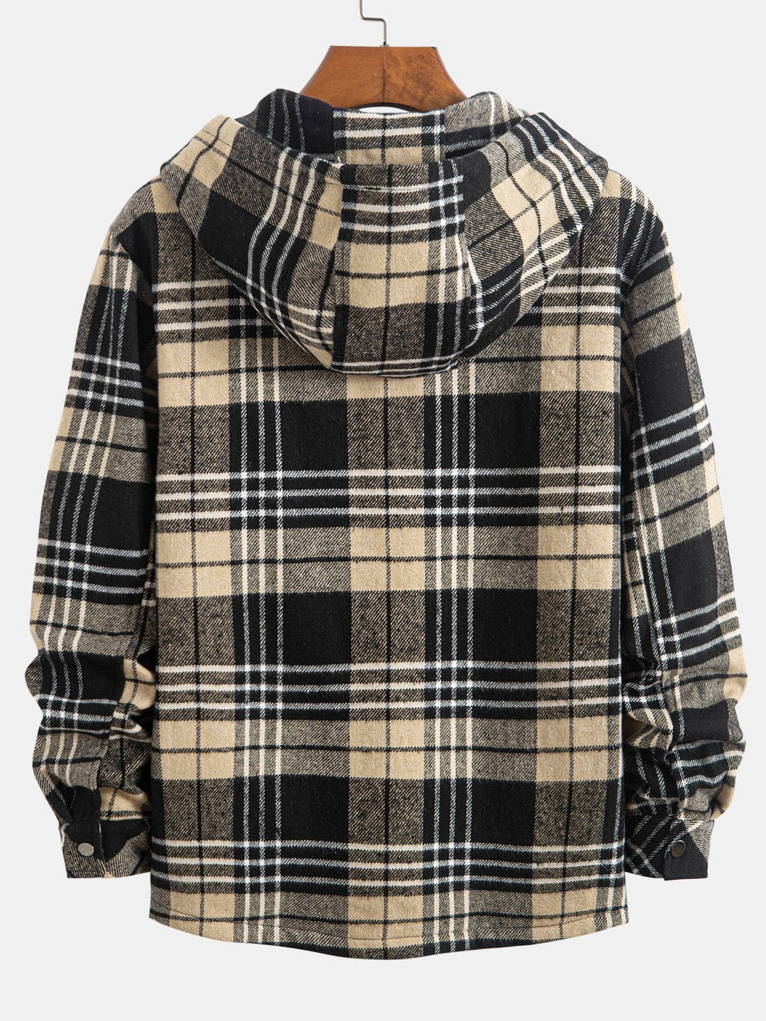 Teddy Gevoerde Flanellen Geruite Hoodie Shirt