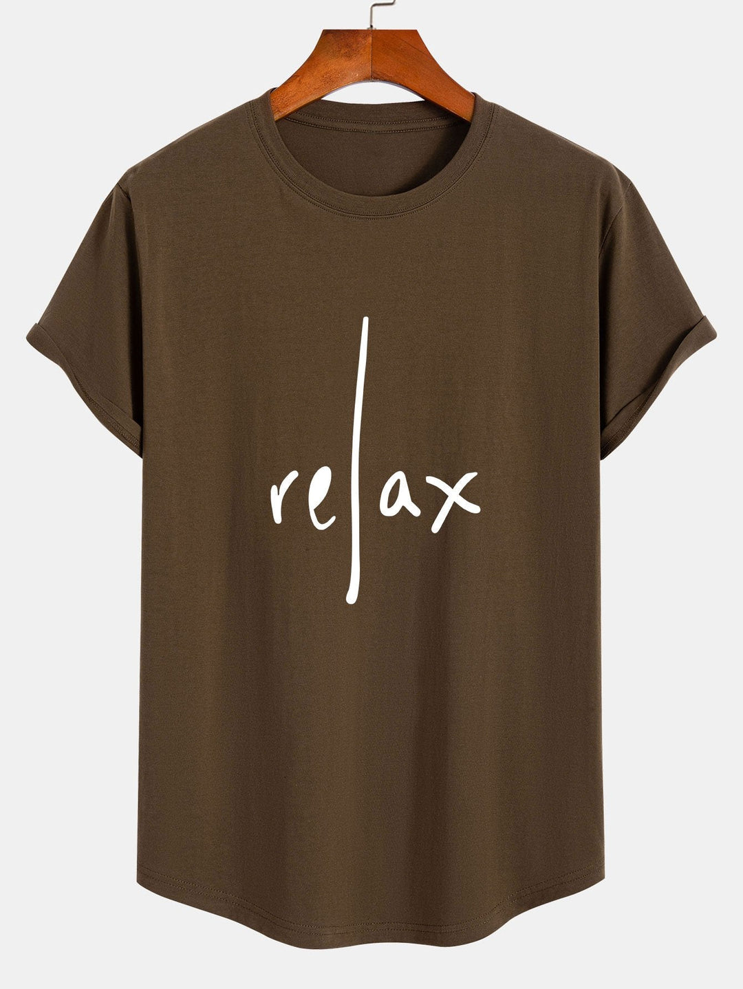 Relax Print Katoen Boog Hem T-Shirt
