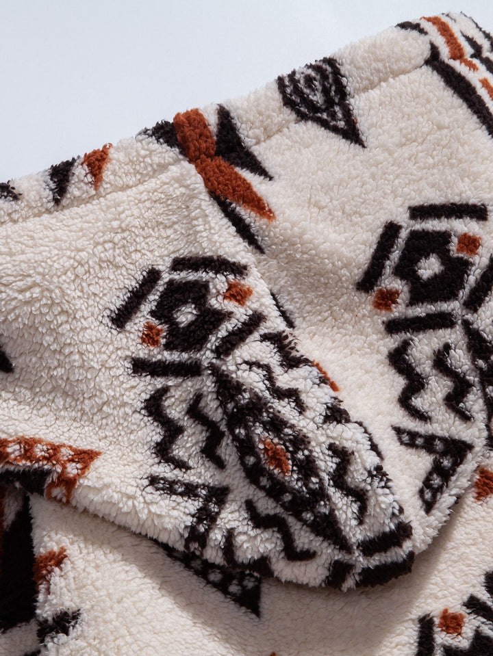 Azteekse Print Teddy Hoodie