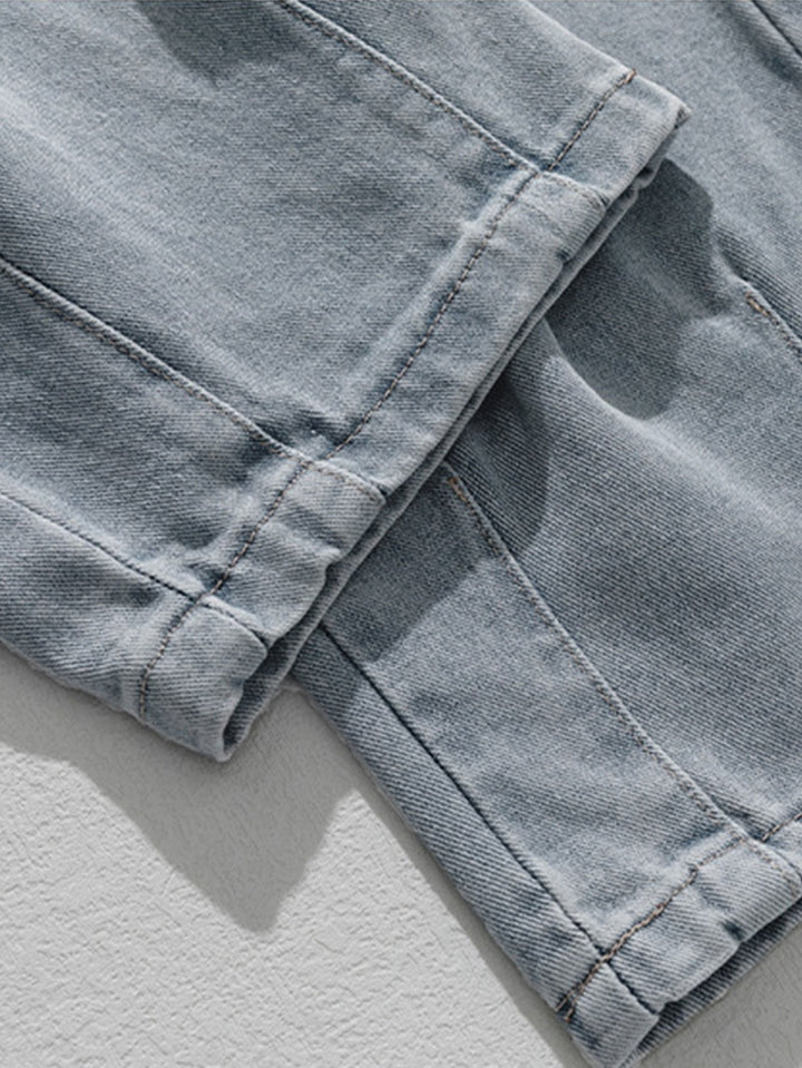 Elastische Taille Relax Fit Rechte Pijpen Cargo Jeans