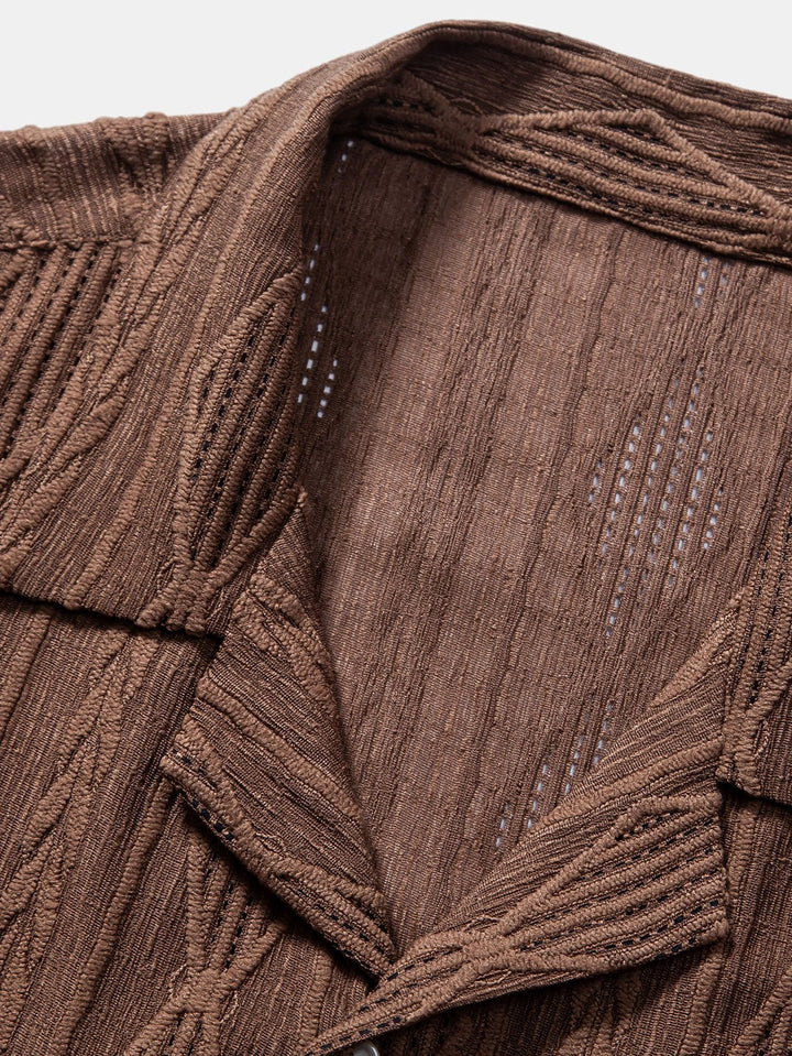 Geometrisch Jacquard Cubaanse Shirt