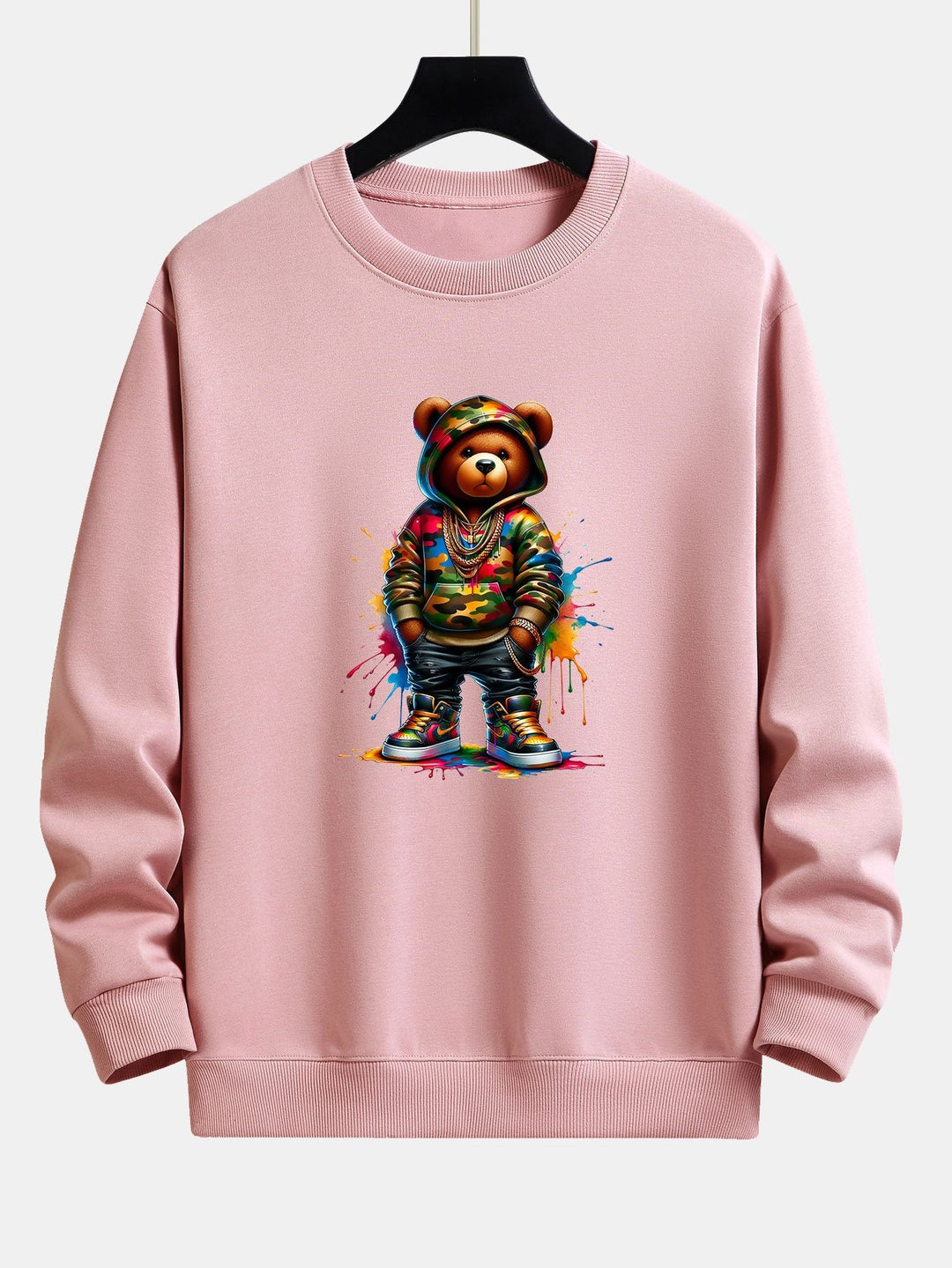 Kleur Splash Ink Camouflage Beerprint Relax Fit Sweatshirt