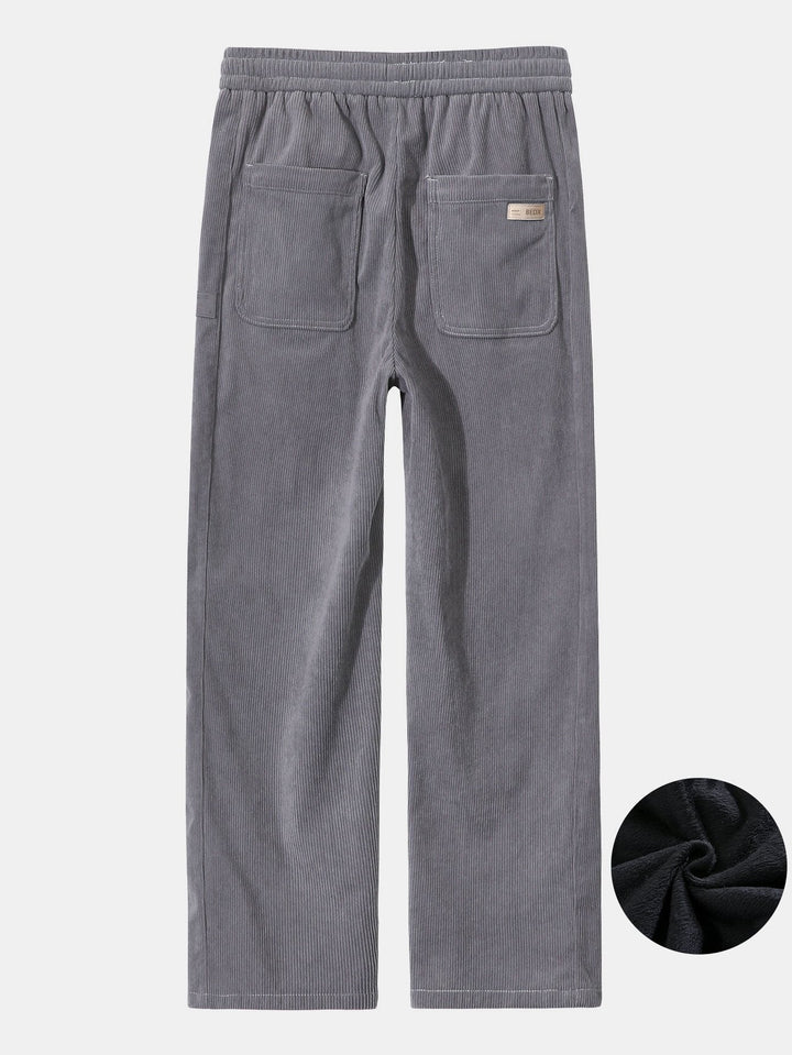 Polar Fleece Lined Straight Corduroy Pants