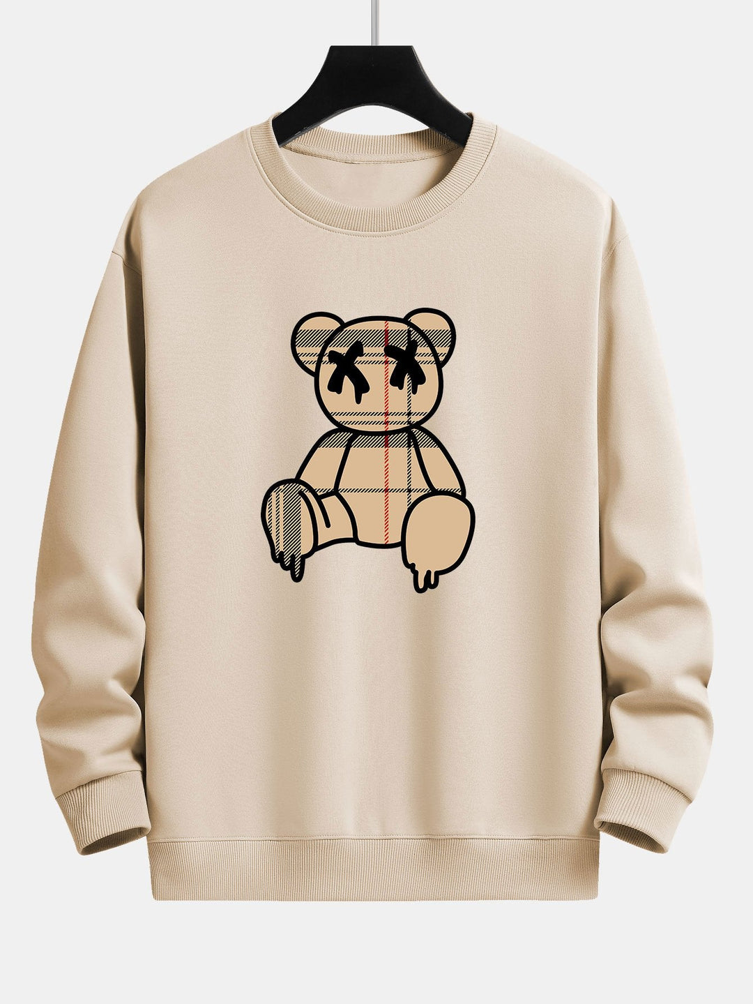 Geruite patroon oplosbare beerprint relax fit sweatshirt