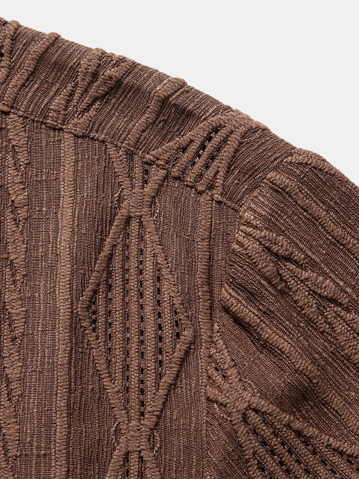 Geometrisch Jacquard Cubaanse Shirt