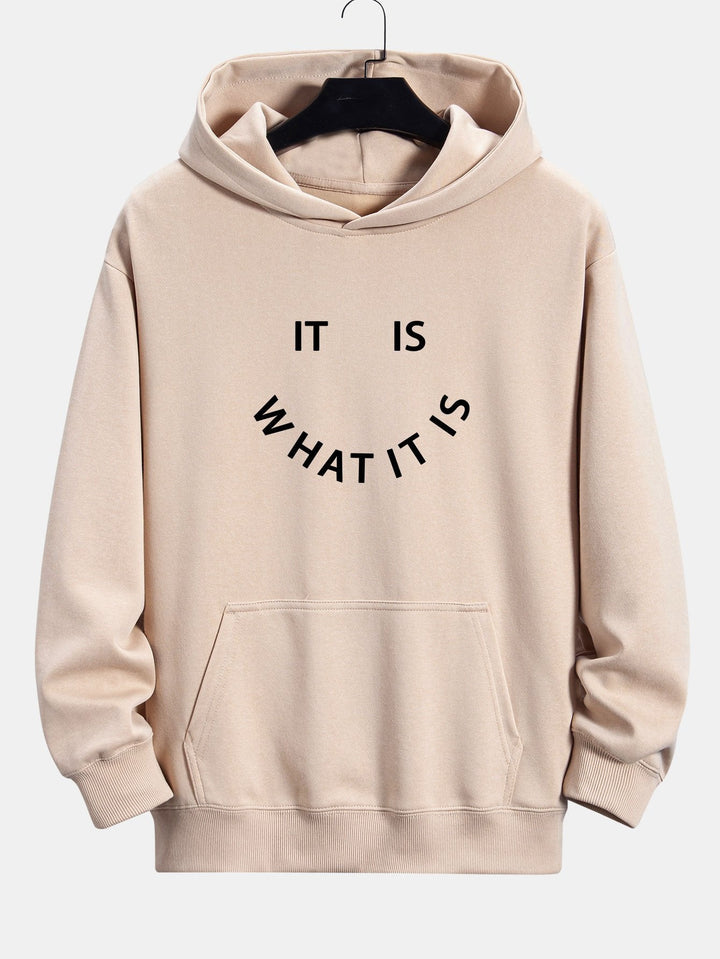Het Is Wat Het Is Print Relax Fit Hoodie