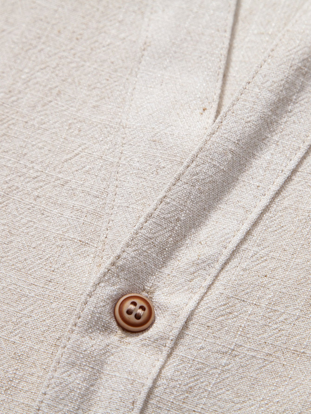 Korte Mouwen V-Hals Linnen Rayon Mix Shirt