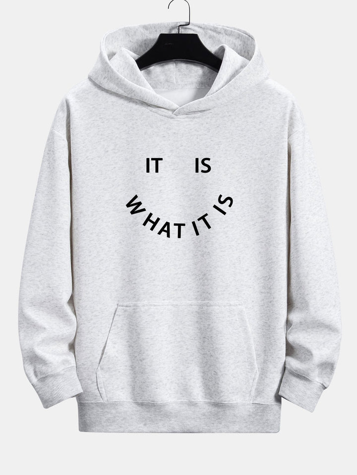 Het Is Wat Het Is Print Relax Fit Hoodie
