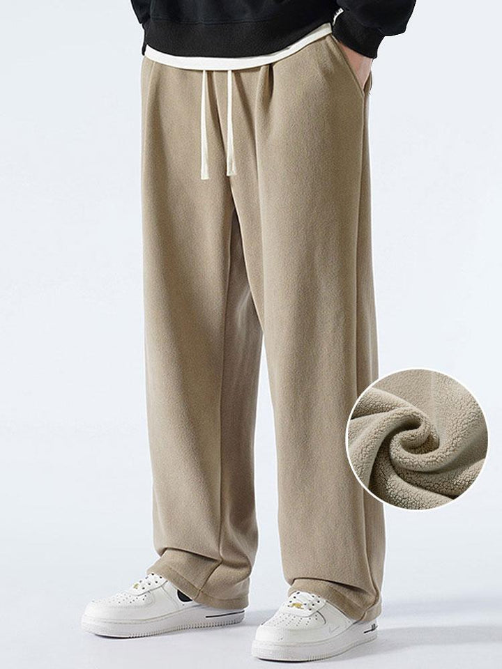Polar Fleece Loose Fit Rechte Pijpen Broek