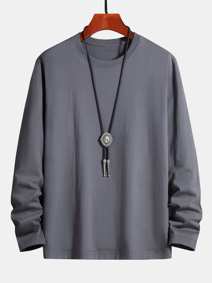 Basis Lange Mouwen Katoenen T-Shirt