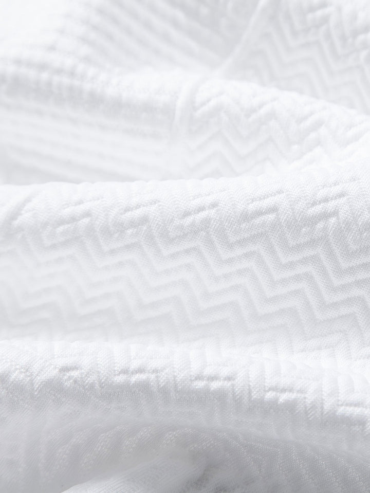 Korte Mouwen Geometrisch Textuur Cuban Shirt