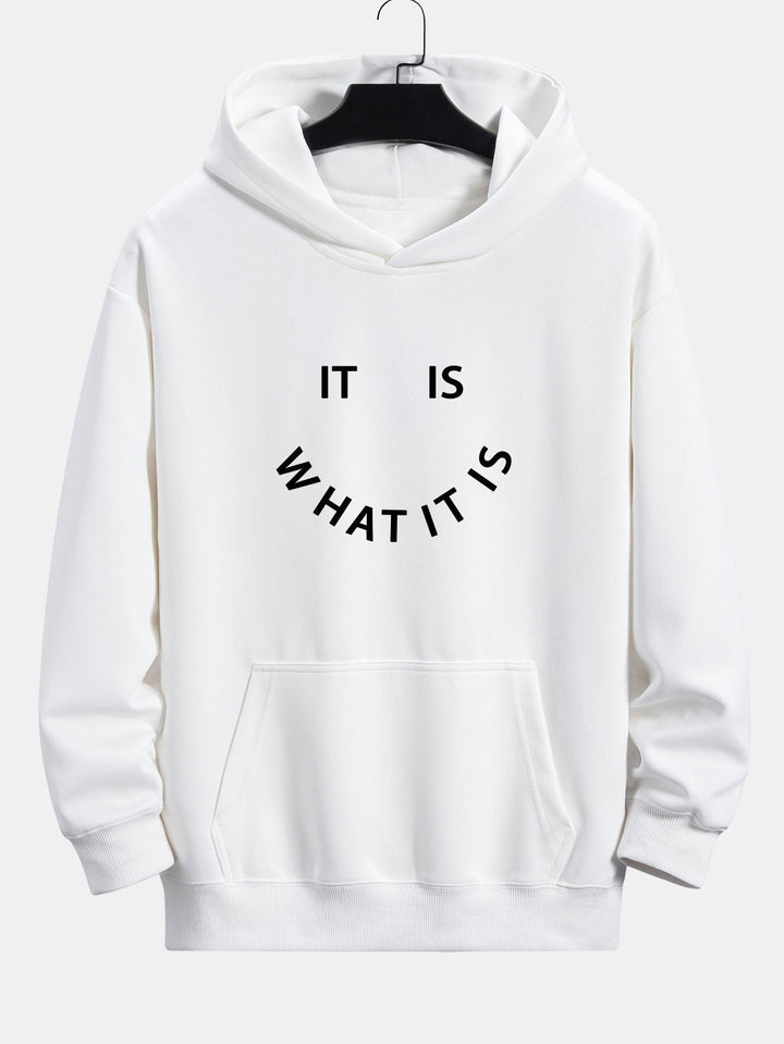 Het Is Wat Het Is Print Relax Fit Hoodie
