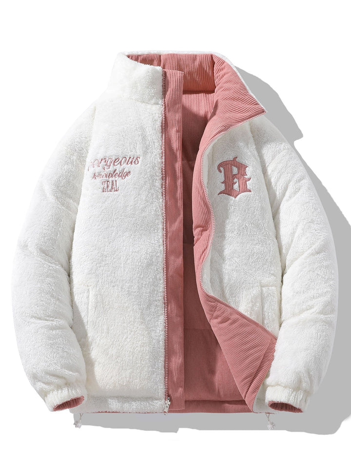 Omkeerbare Teddy Fleece Corduroy Jas