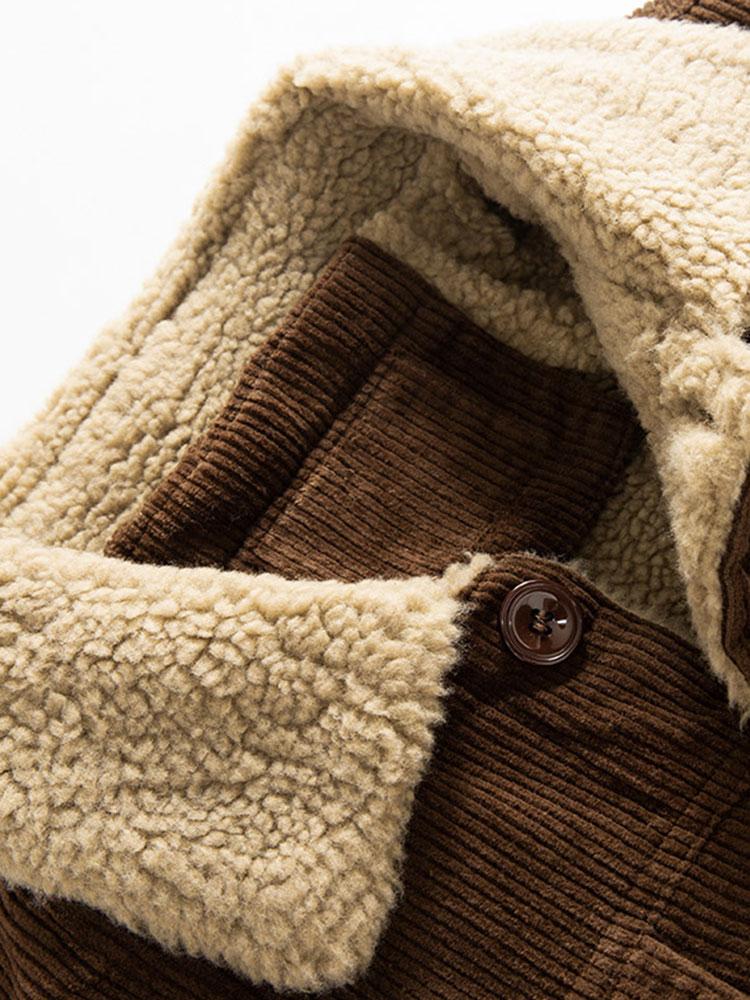 Teddy Voering Katoen Corduroy Jas