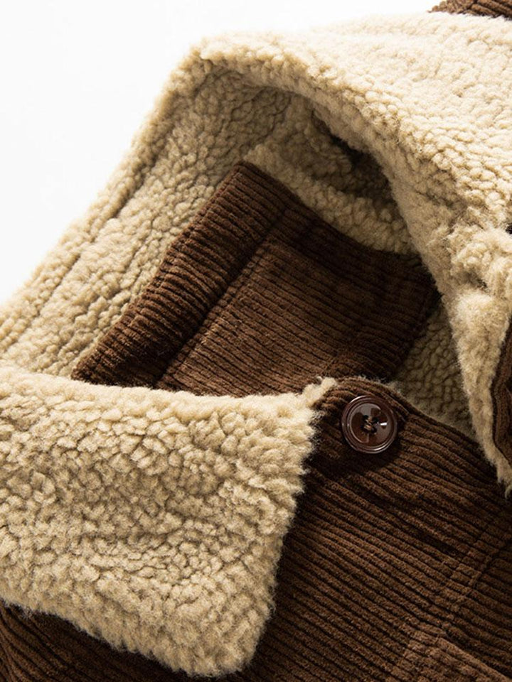 Teddy Voering Katoen Corduroy Jas