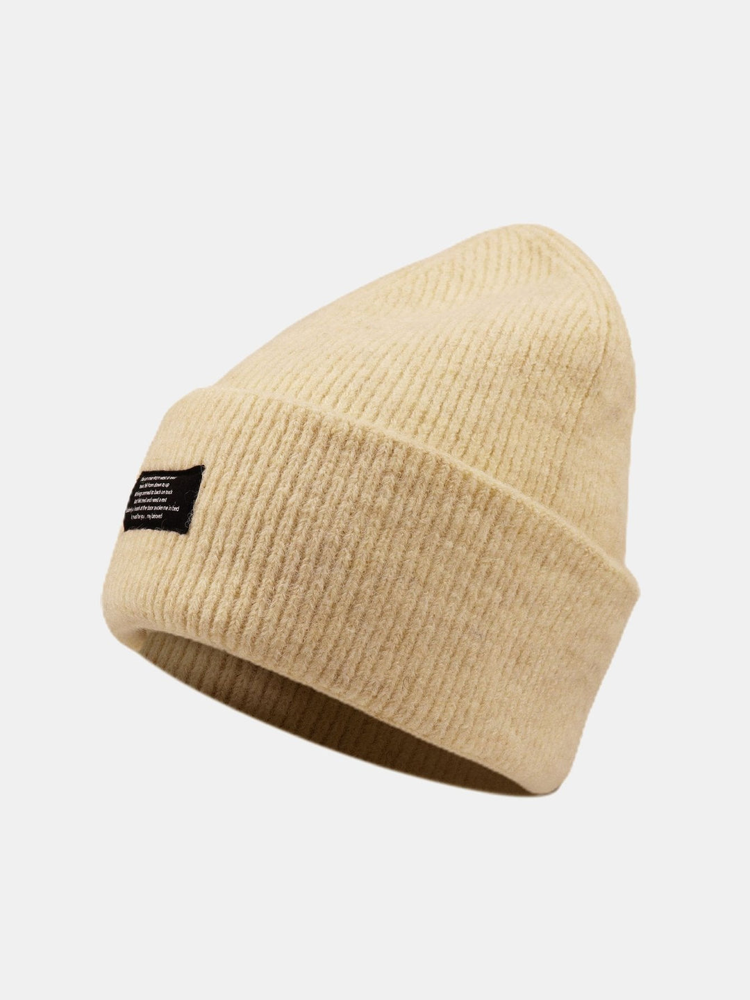 Casual Slogan Patch Knit Beanie Hat