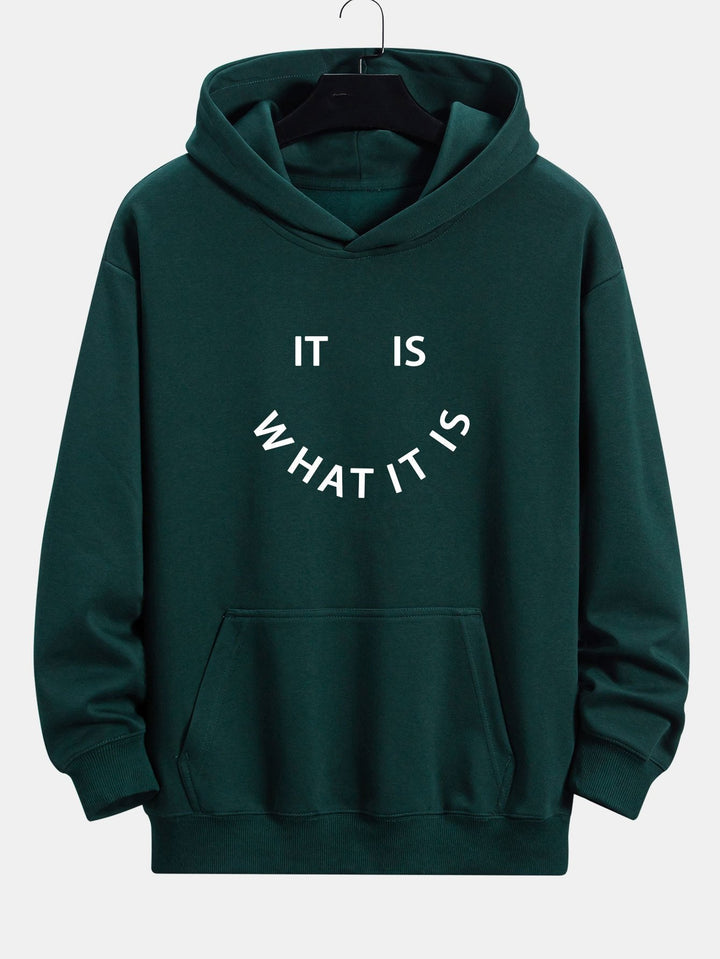Het Is Wat Het Is Print Relax Fit Hoodie