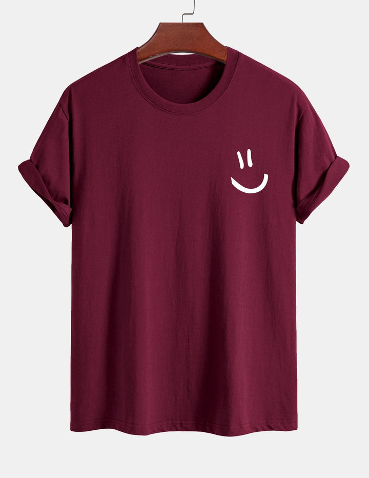 Regular Fit Smiley Face Print Katoenen T-Shirt