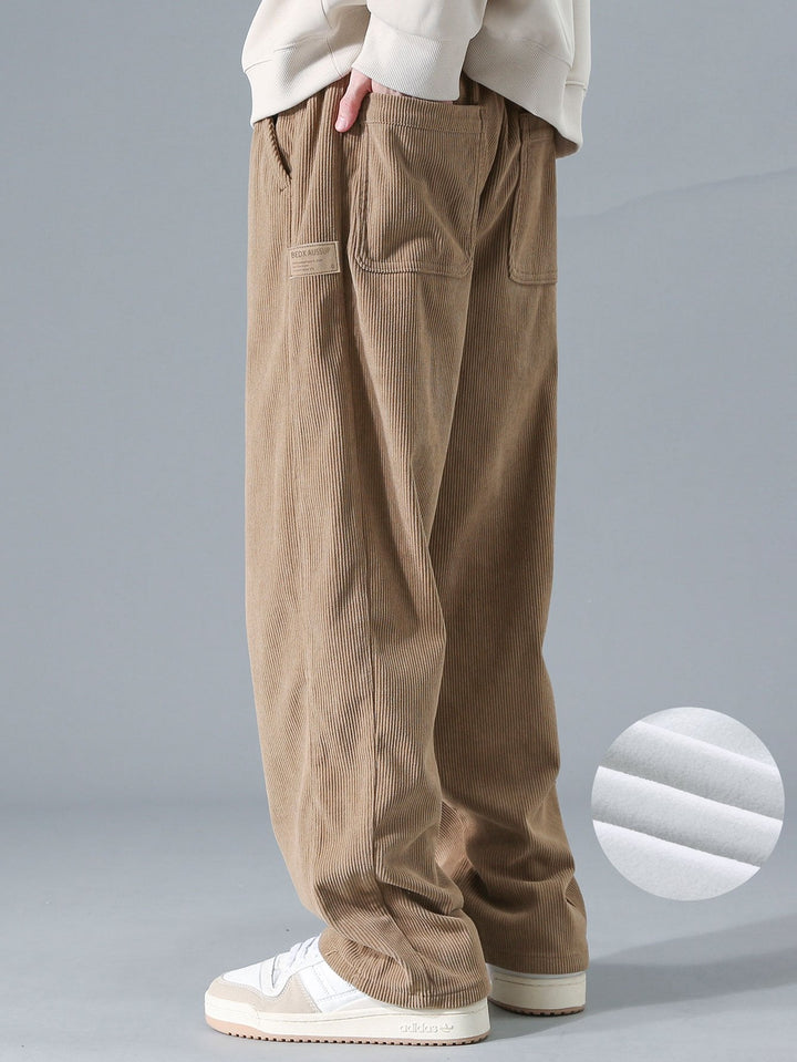 Polar Fleece Lined Straight Corduroy Pants