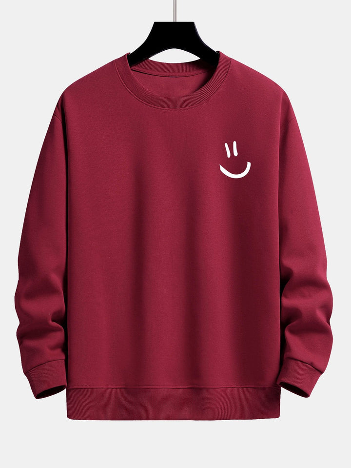 Smiley Face Print Relax Fit Sweatshirt