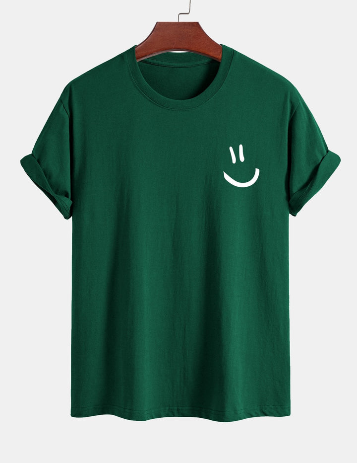 Regular Fit Smiley Face Print Katoenen T-Shirt