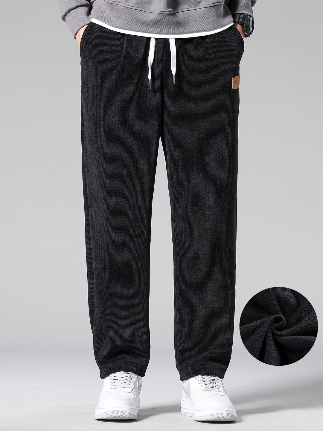 Polar Fleece Lined Straight Corduroy Pants