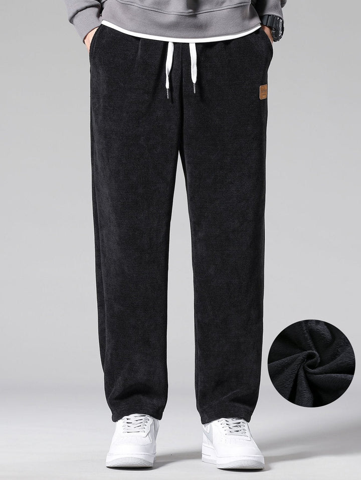 Polar Fleece Lined Straight Corduroy Pants