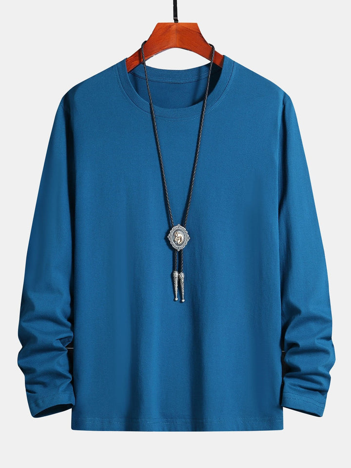 Basis Lange Mouwen Katoenen T-Shirt