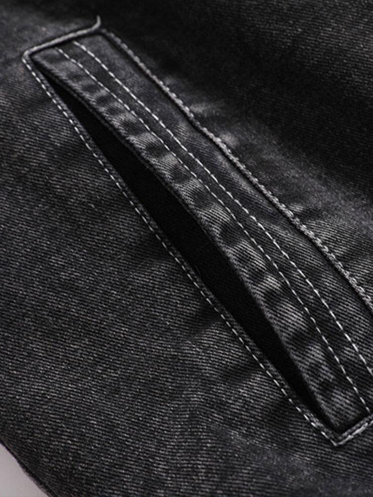 Teddy Gevoerde Gewassen Denim Jas