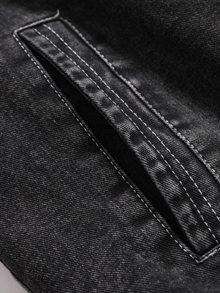 Teddy Gevoerde Gewassen Denim Jas