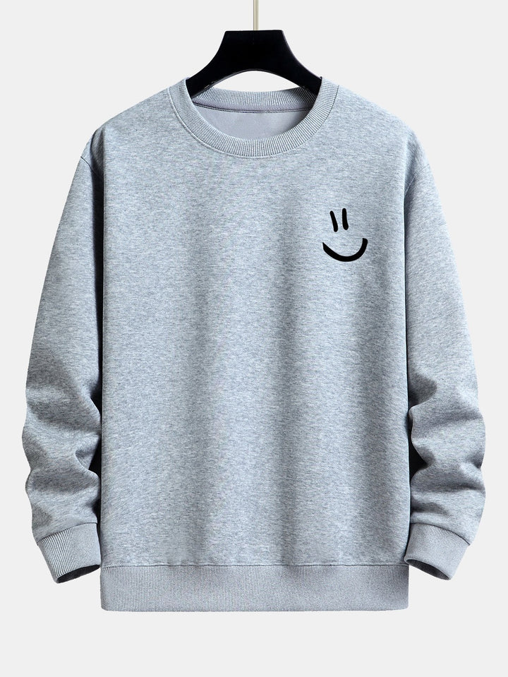 Smiley Face Print Relax Fit Sweatshirt