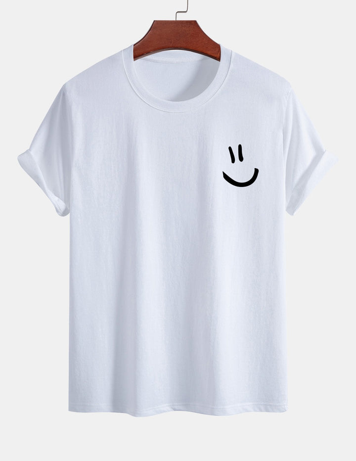 Regular Fit Smiley Face Print Katoenen T-Shirt