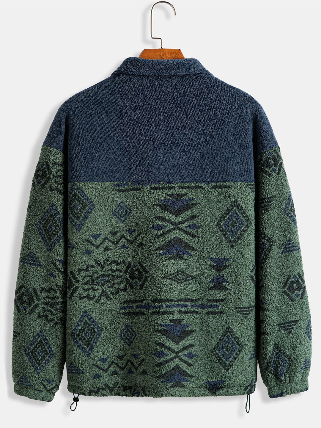 Azteekse Print Patchwork Teddy Fleece Jas