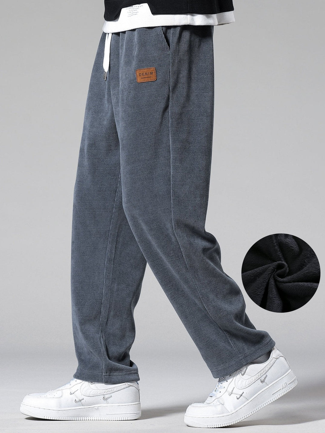 Polar Fleece Lined Straight Corduroy Pants