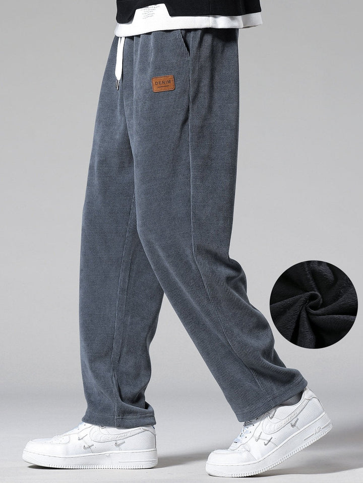 Polar Fleece Lined Straight Corduroy Pants