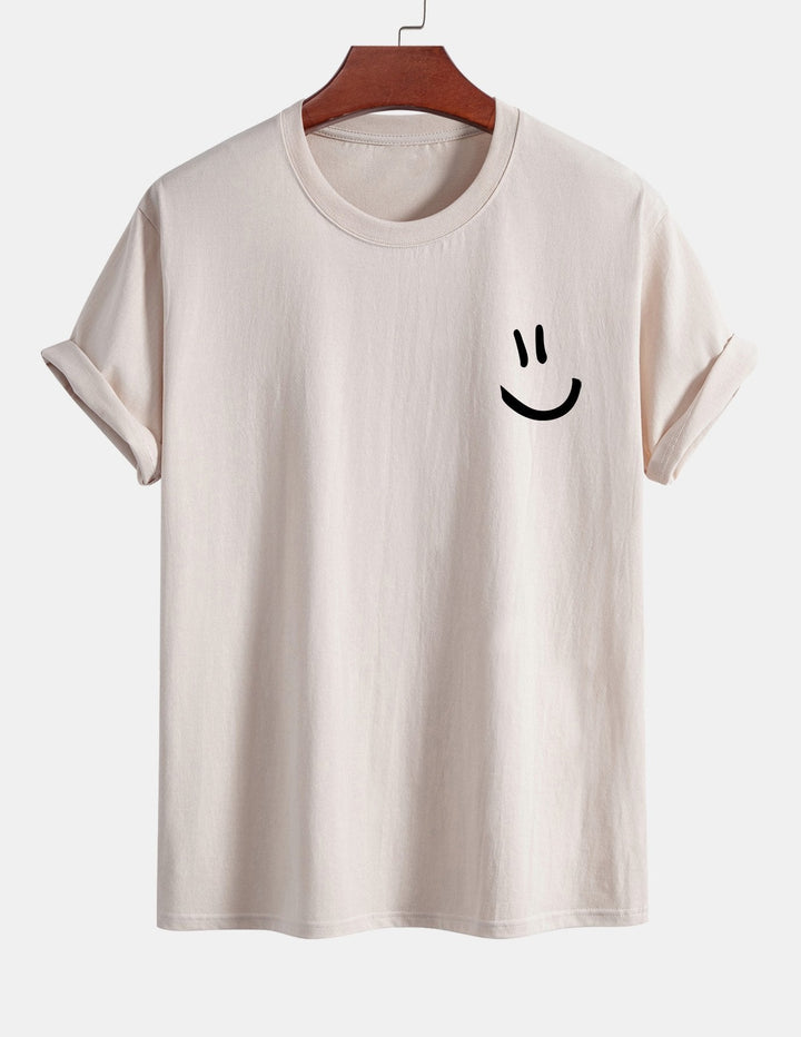 Regular Fit Smiley Face Print Katoenen T-Shirt